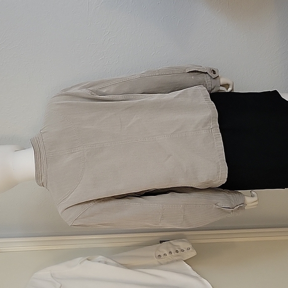 ISAAC MIZRAHI for Target Button Up Herringbone Gray Mandarin Collar Jack… - Picture 4 of 8